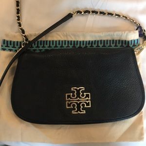 Tory Burch Leather Britten Clutch Chain Crossbody